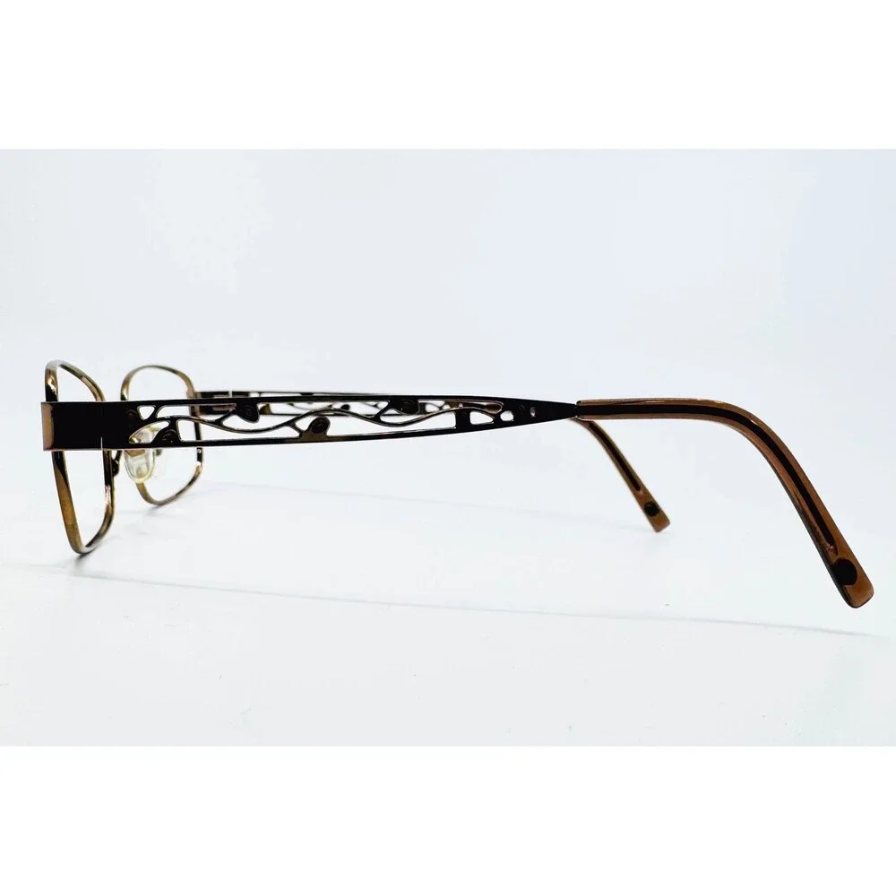 Linda Evans 330 Eyeglasses Frames Women Brown Filigree Scroll 51-17-135